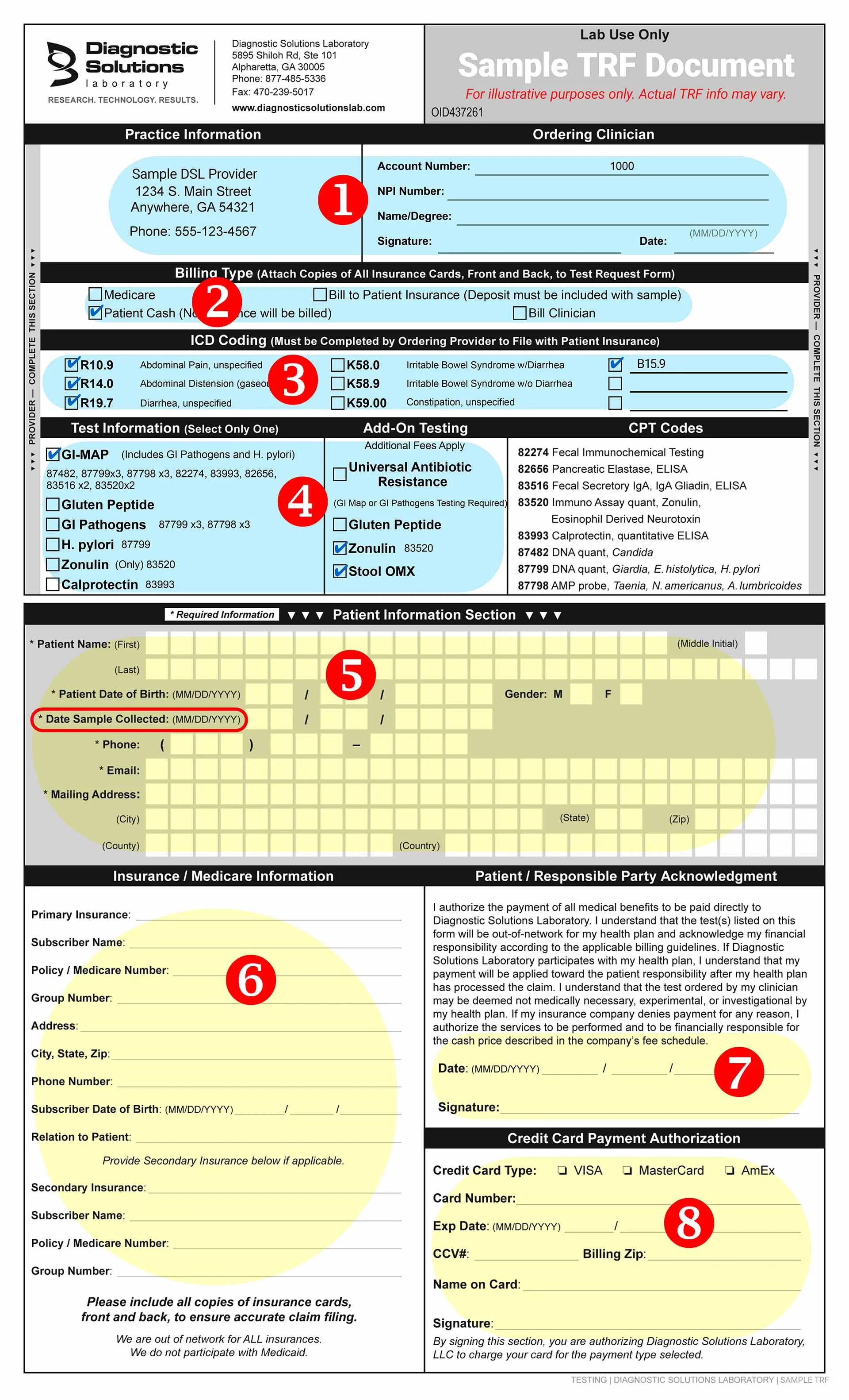 Sample Test Request Form Sample Test Request Form